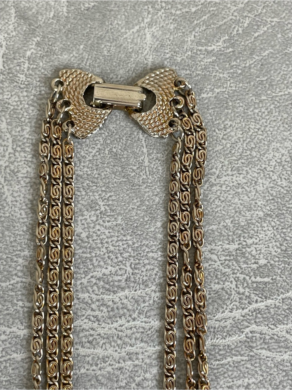 Gold-Tone Multi-Layer Pendant Necklace with “Cameo” and Yellow Gem Accents - Picture 6 of 7